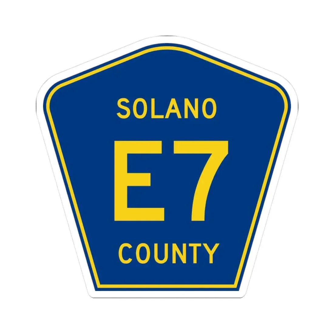 Solano County E7 (California) (Road Sign) STICKER Vinyl Kiss-Cut Decal 3 Inch White - The Sticker Space