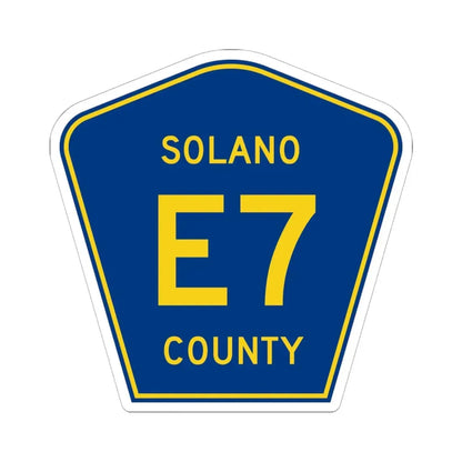 Solano County E7 (California) (Road Sign) STICKER Vinyl Kiss-Cut Decal 6 Inch White - The Sticker Space