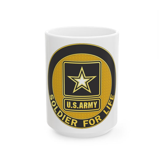 Soldier for Life Lapel Button (U.S. Army) White Coffee Mug-15oz-The Sticker Space