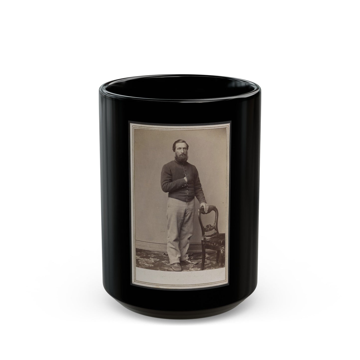 Soldier Identified As Osborne In Union Uniform (U.S. Civil War) Black Coffee Mug-15oz-The Sticker Space