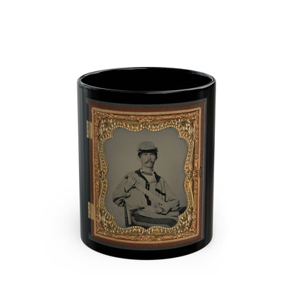 Soldier In Confederate Uniform (U.S. Civil War) Black Coffee Mug-11oz-The Sticker Space