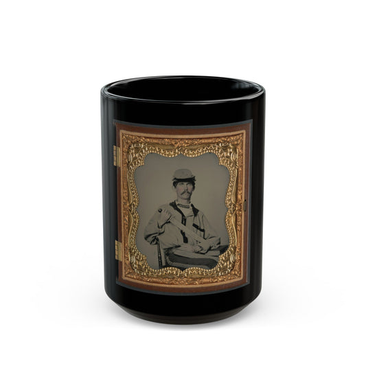 Soldier In Confederate Uniform (U.S. Civil War) Black Coffee Mug-15oz-The Sticker Space