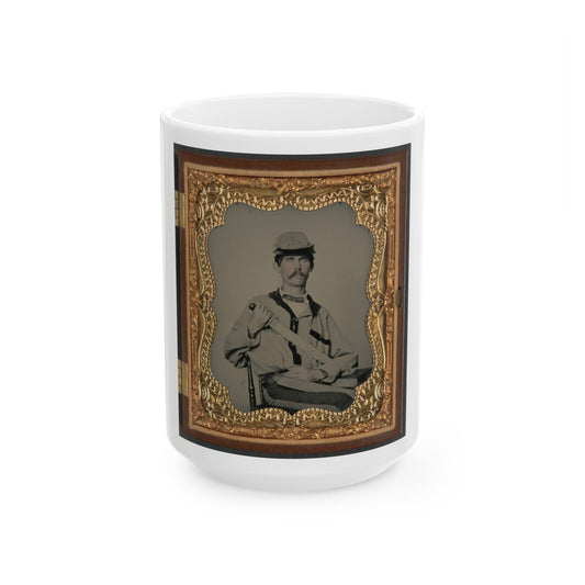 Soldier In Confederate Uniform (U.S. Civil War) White Coffee Mug-15oz-The Sticker Space