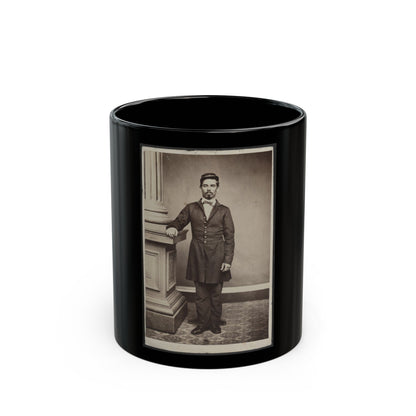 Soldier Named Garrison In Uniform Next To Column (U.S. Civil War) Black Coffee Mug-11oz-The Sticker Space