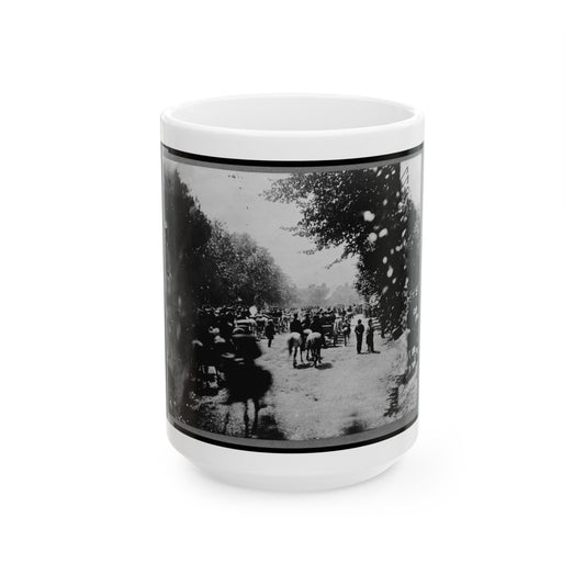 Soldiers( ) In Wagons And Mounted On Horses During The Grand Review Of The Union Army, Washington, D.C. (U.S. Civil War) White Coffee Mug-15oz-The Sticker Space