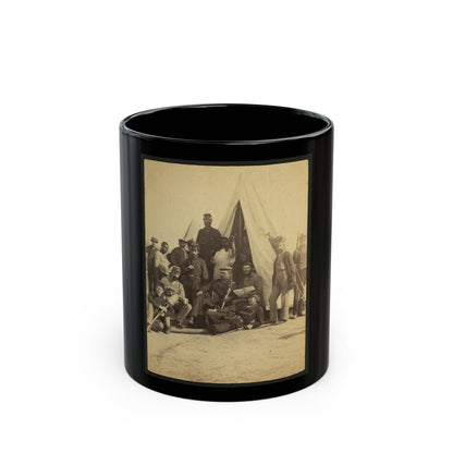 Soldiers Of The 79th New York At Camp (U.S. Civil War) Black Coffee Mug-11oz-The Sticker Space