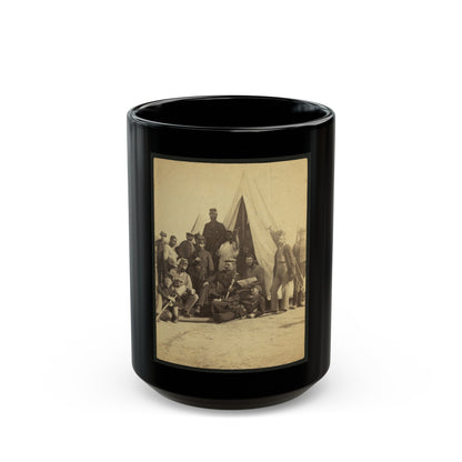 Soldiers Of The 79th New York At Camp (U.S. Civil War) Black Coffee Mug-15oz-The Sticker Space