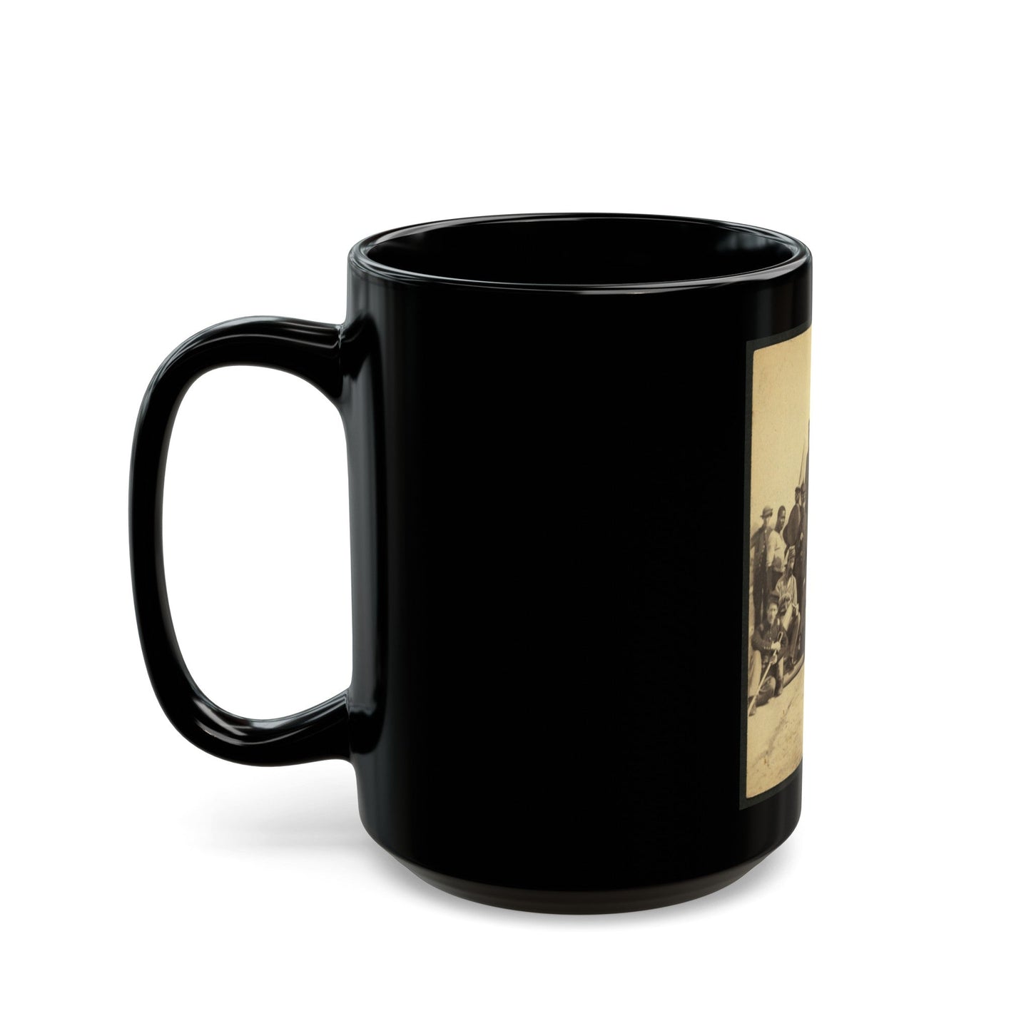 Soldiers Of The 79th New York At Camp (U.S. Civil War) Black Coffee Mug-The Sticker Space