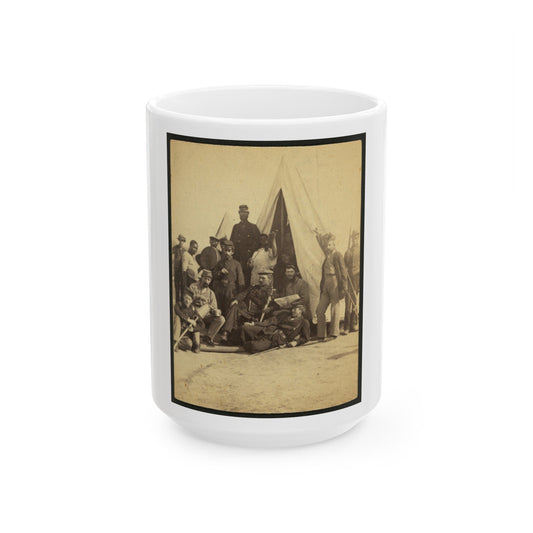 Soldiers Of The 79th New York At Camp (U.S. Civil War) White Coffee Mug-15oz-The Sticker Space