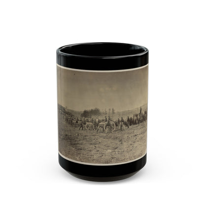 Soldiers Preparing Cannons On The Battlefield (U.S. Civil War) Black Coffee Mug-15oz-The Sticker Space