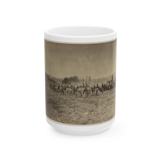 Soldiers Preparing Cannons On The Battlefield (U.S. Civil War) White Coffee Mug-15oz-The Sticker Space