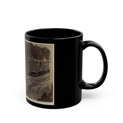 Soldiers With Cannon On Small Railroad Car (U.S. Civil War) Black Coffee Mug-The Sticker Space