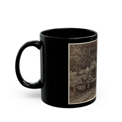 Soldiers With Cannon On Small Railroad Car (U.S. Civil War) Black Coffee Mug-The Sticker Space