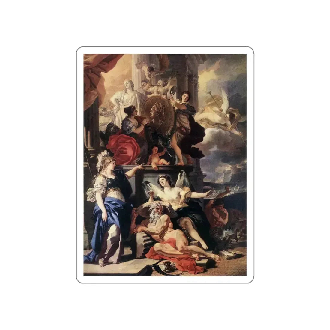 SOLIMENA, Francesco - Allegory of Reign (Artwork) STICKER Vinyl Die-Cut Decal White Die-Cut 4 Inch - The Sticker Space