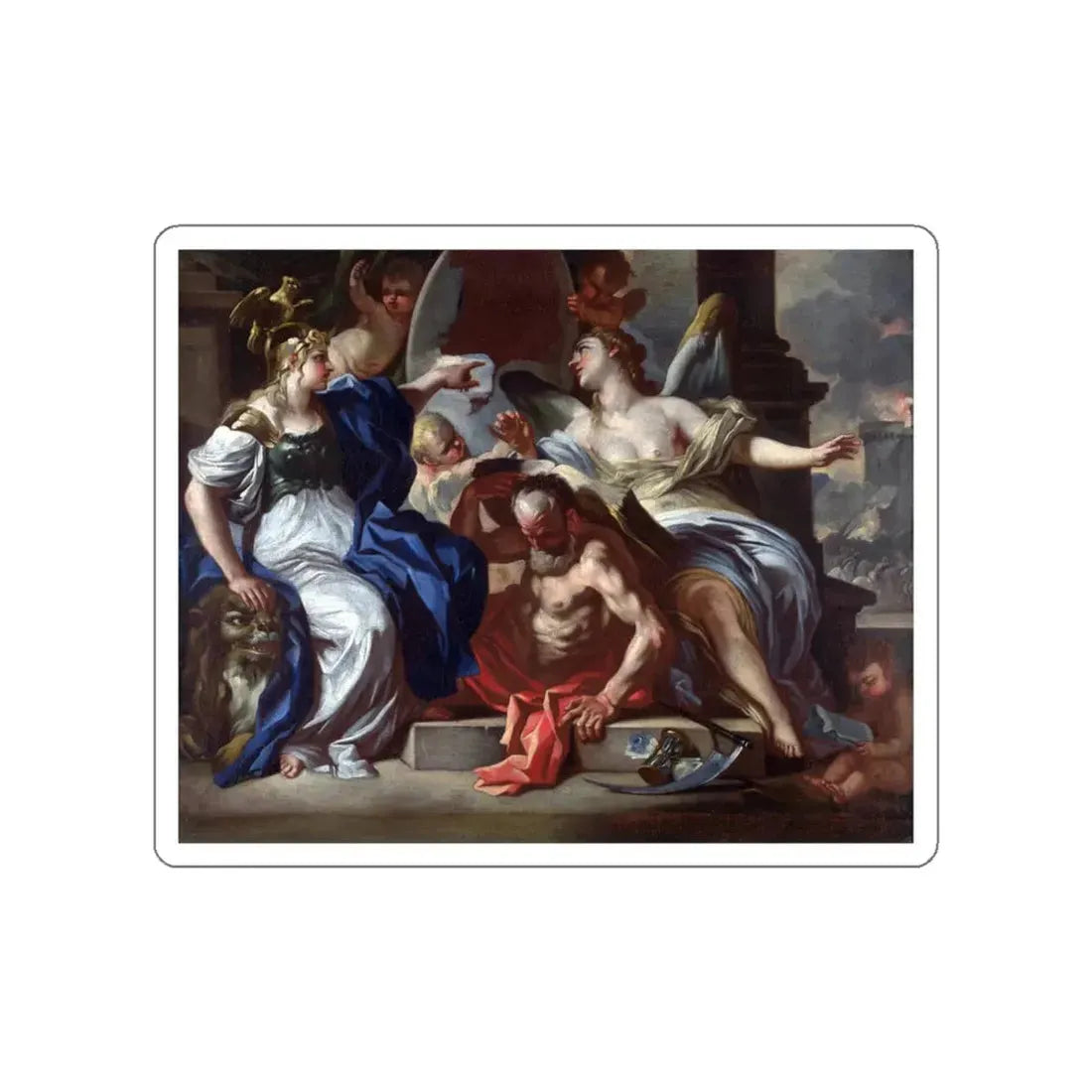 SOLIMENA, Francesco - An Allegory of Louis XIV (Artwork) STICKER Vinyl Die-Cut Decal White Die-Cut 3 Inch - The Sticker Space