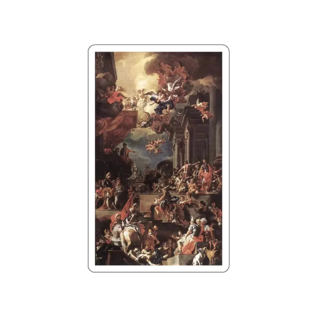 SOLIMENA, Francesco - The Massacre of the Giustiniani at Chios (Artwork) STICKER Vinyl Die-Cut Decal White Die-Cut 4 Inch - The Sticker Space