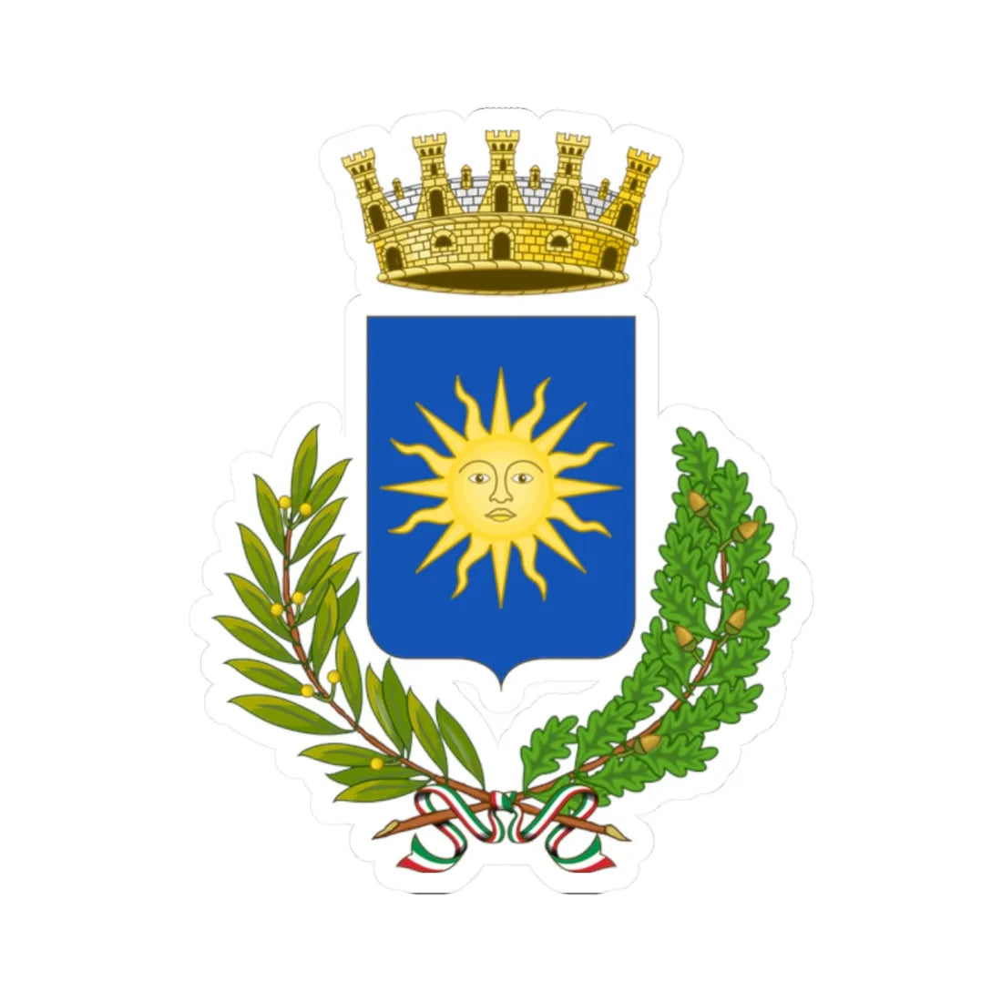 Solofra-Stemma (Italy) (Coat of Arms) STICKER Vinyl Kiss-Cut Decal 2 Inch White - The Sticker Space