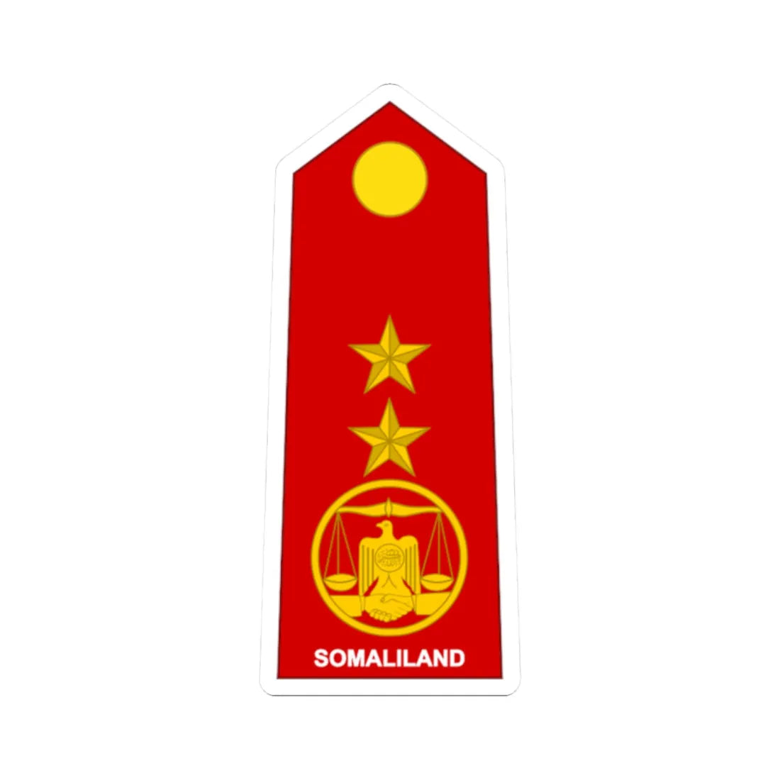 Somaliland Army OF 5 (Mali) (Military Rank) STICKER Vinyl Kiss-Cut Decal 2 Inch White - The Sticker Space