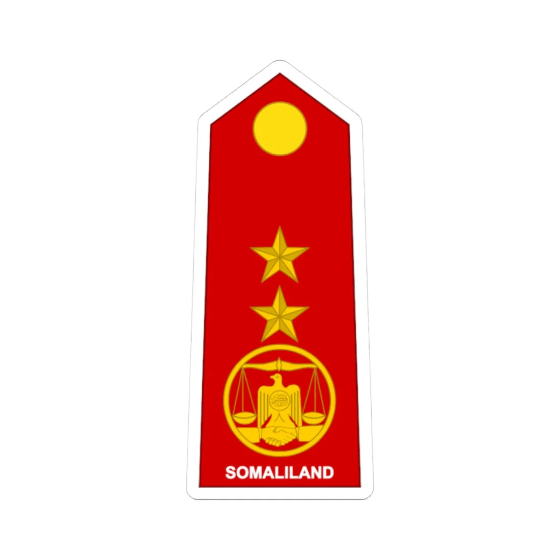 Somaliland Army OF 5 (Mali) (Military Rank) STICKER Vinyl Kiss-Cut Decal 3 Inch White - The Sticker Space
