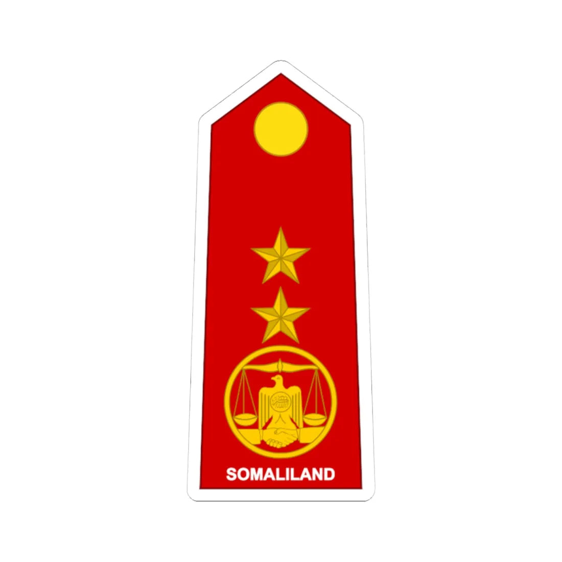 Somaliland Army OF 5 (Mali) (Military Rank) STICKER Vinyl Kiss-Cut Decal 4 Inch White - The Sticker Space