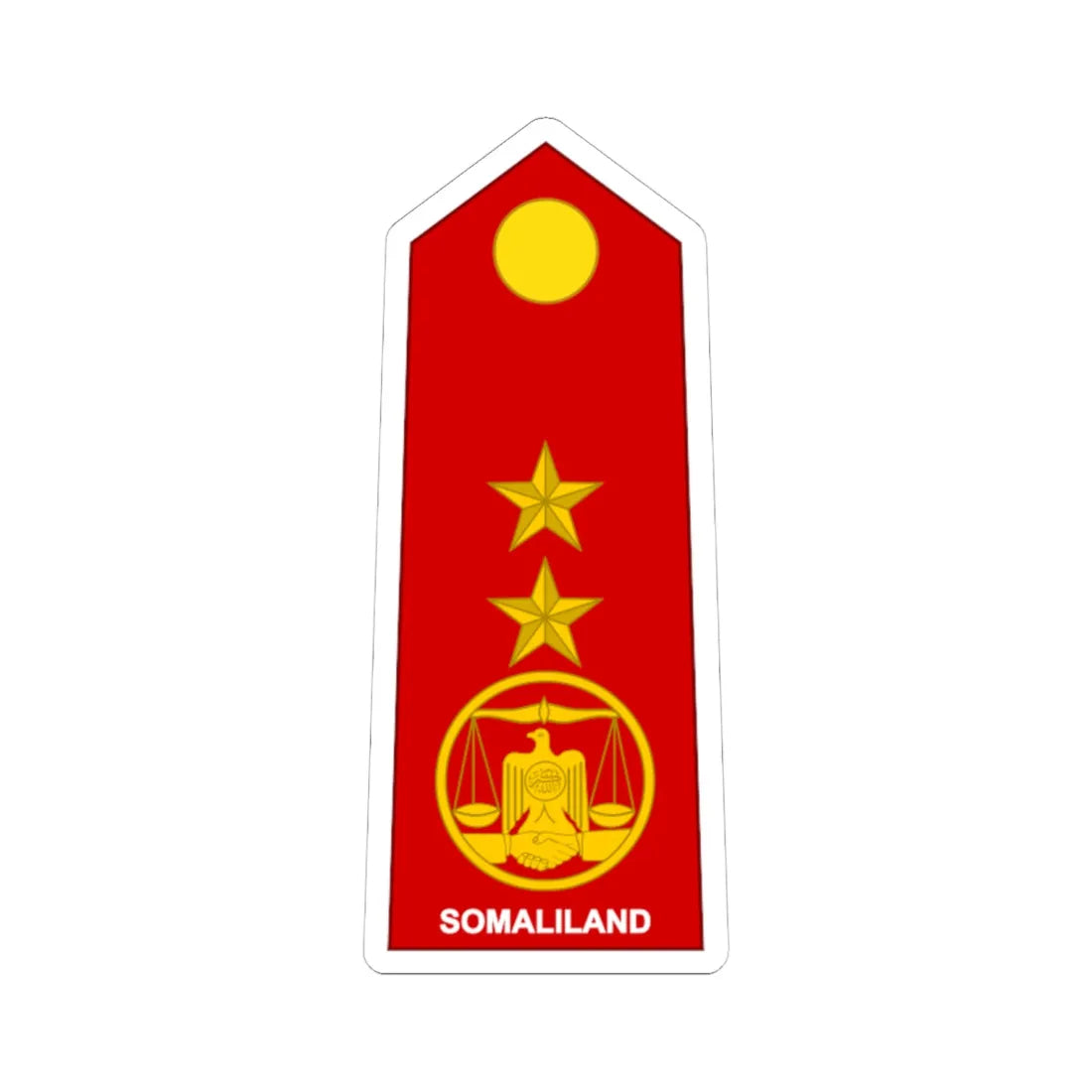 Somaliland Army OF 5 (Mali) (Military Rank) STICKER Vinyl Kiss-Cut Decal 6 Inch White - The Sticker Space