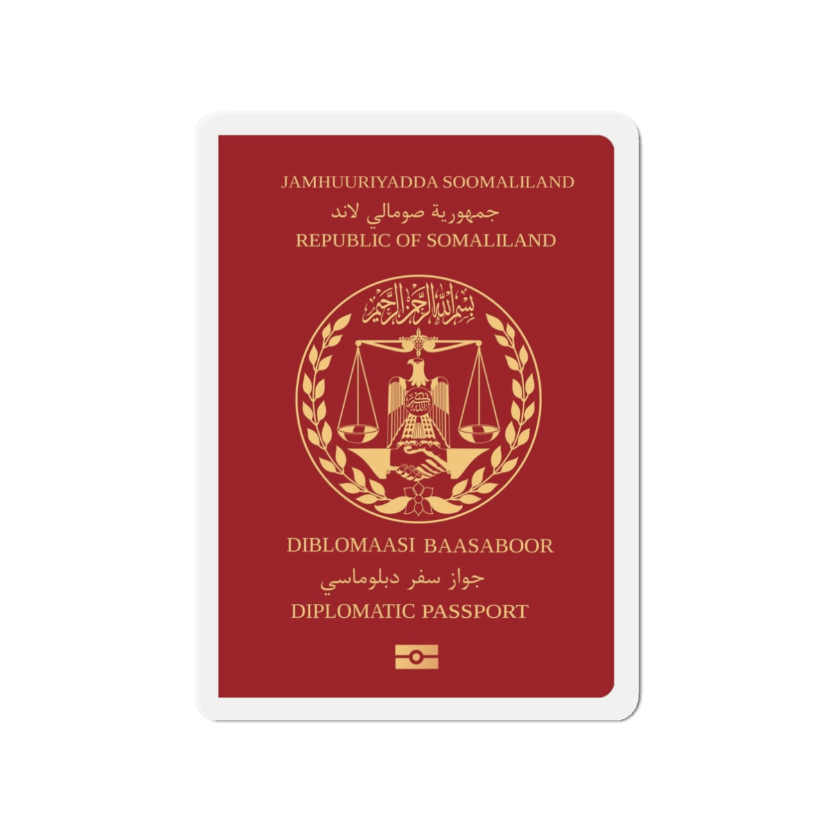 Somaliland Diplomatic Passport - Die-Cut Magnet-3" x 3"-The Sticker Space