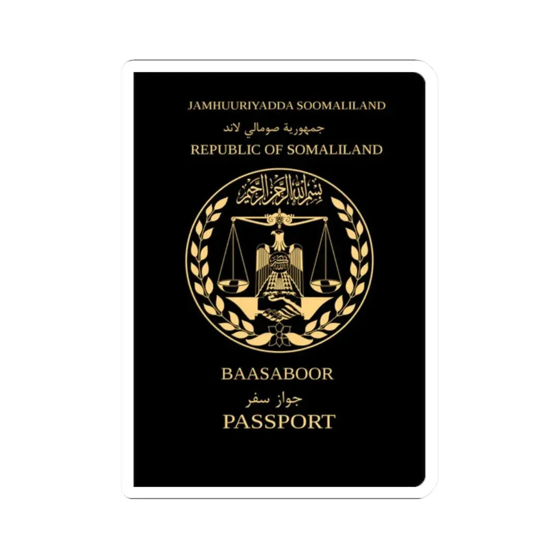 Somaliland Passport (Non Biometric) - STICKER Vinyl Kiss-Cut Decal 2 Inch White - The Sticker Space