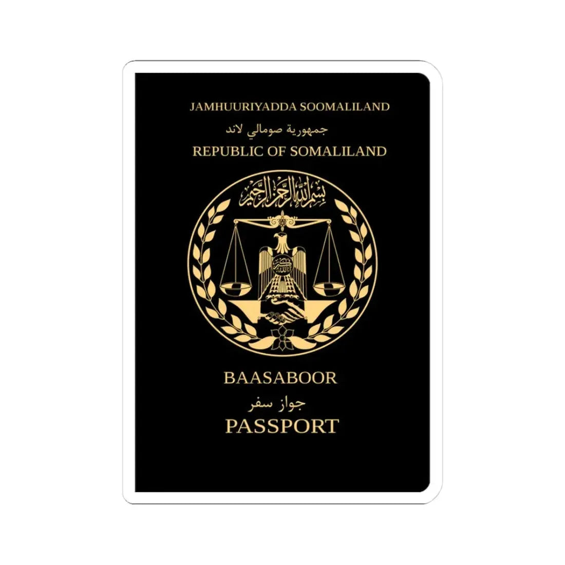 Somaliland Passport (Non Biometric) - STICKER Vinyl Kiss-Cut Decal 3 Inch White - The Sticker Space
