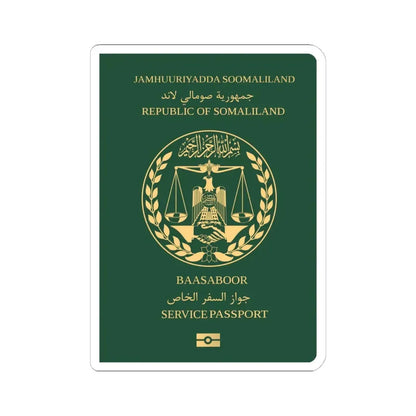 Somaliland Service Passport - STICKER Vinyl Kiss-Cut Decal 4 Inch White - The Sticker Space