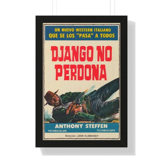 SOME DOLLARS FOR DJANGO 1966 - Framed Movie Poster 16″ x 24″ Black - The Sticker Space