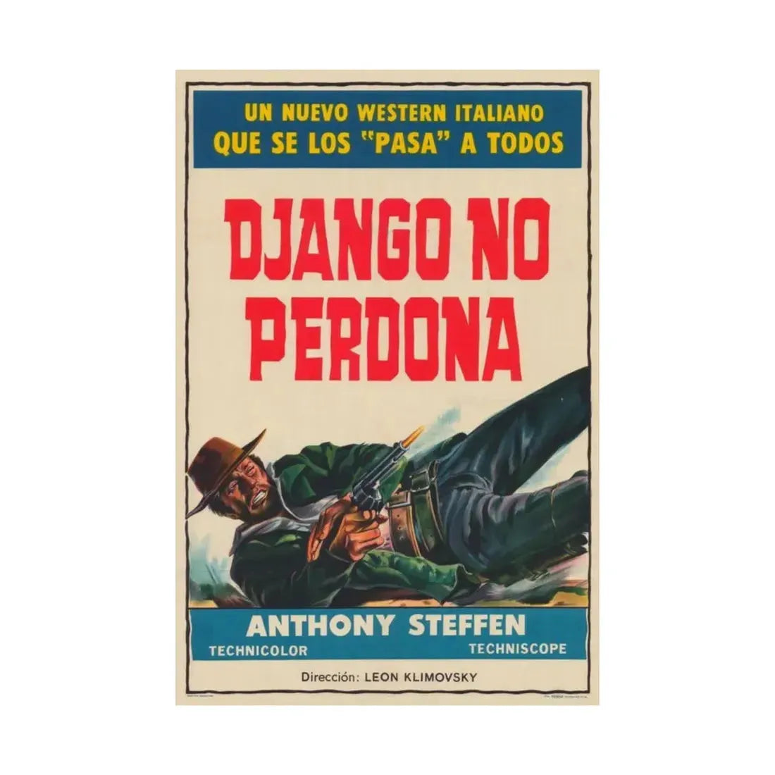 SOME DOLLARS FOR DJANGO 1966 - Paper Movie Poster - The Sticker Space