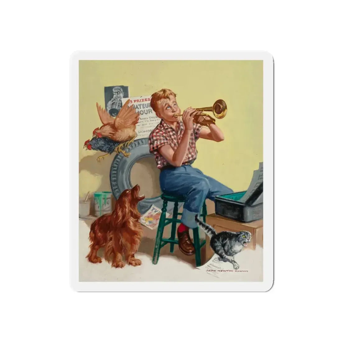 Some Harmony (Magazine Illustration) Refrigerator Magnet 5 Inch Die-Cut - The Sticker Space