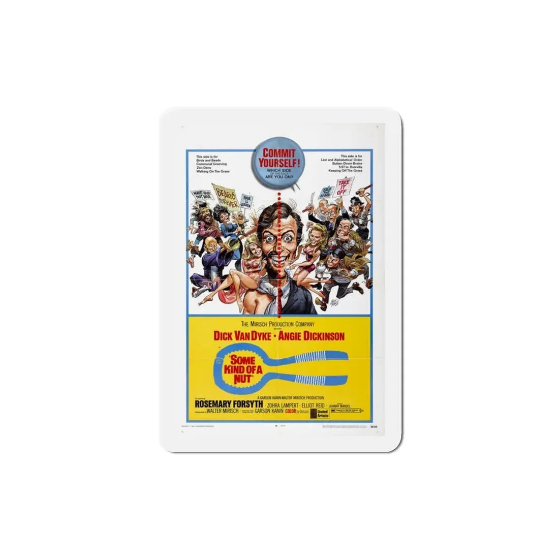 Some Kind of a Nut 1969 Movie Poster Refrigerator Magnet 3 Inch - The Sticker Space