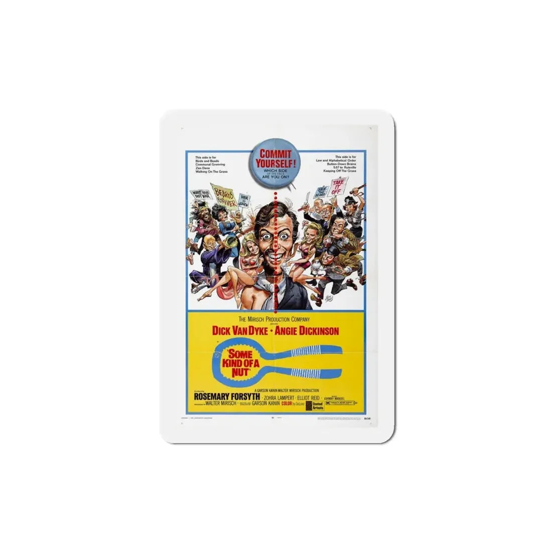 Some Kind of a Nut 1969 Movie Poster Refrigerator Magnet 4 Inch - The Sticker Space