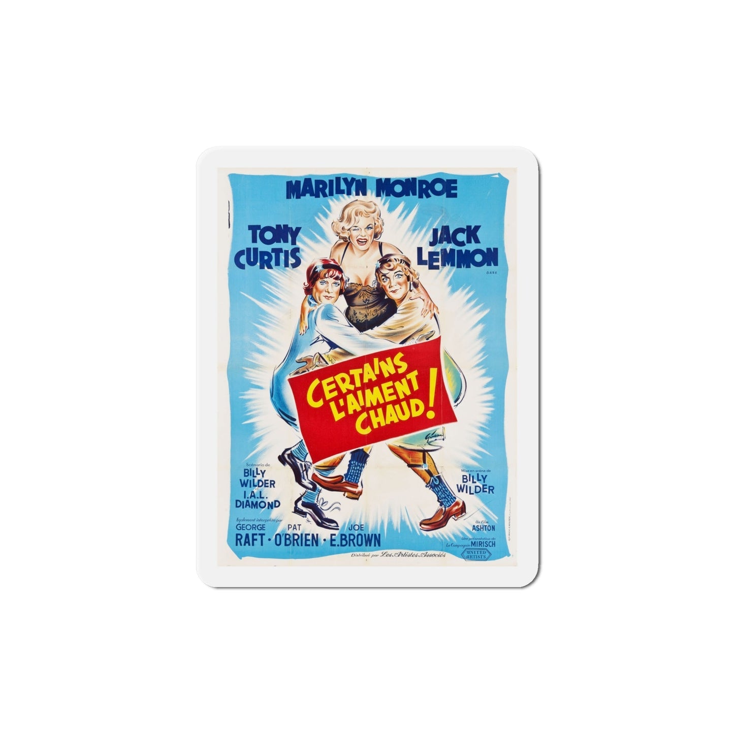 Some Like it Hot 1959 Movie Poster Die-Cut Magnet-6 Inch-The Sticker Space