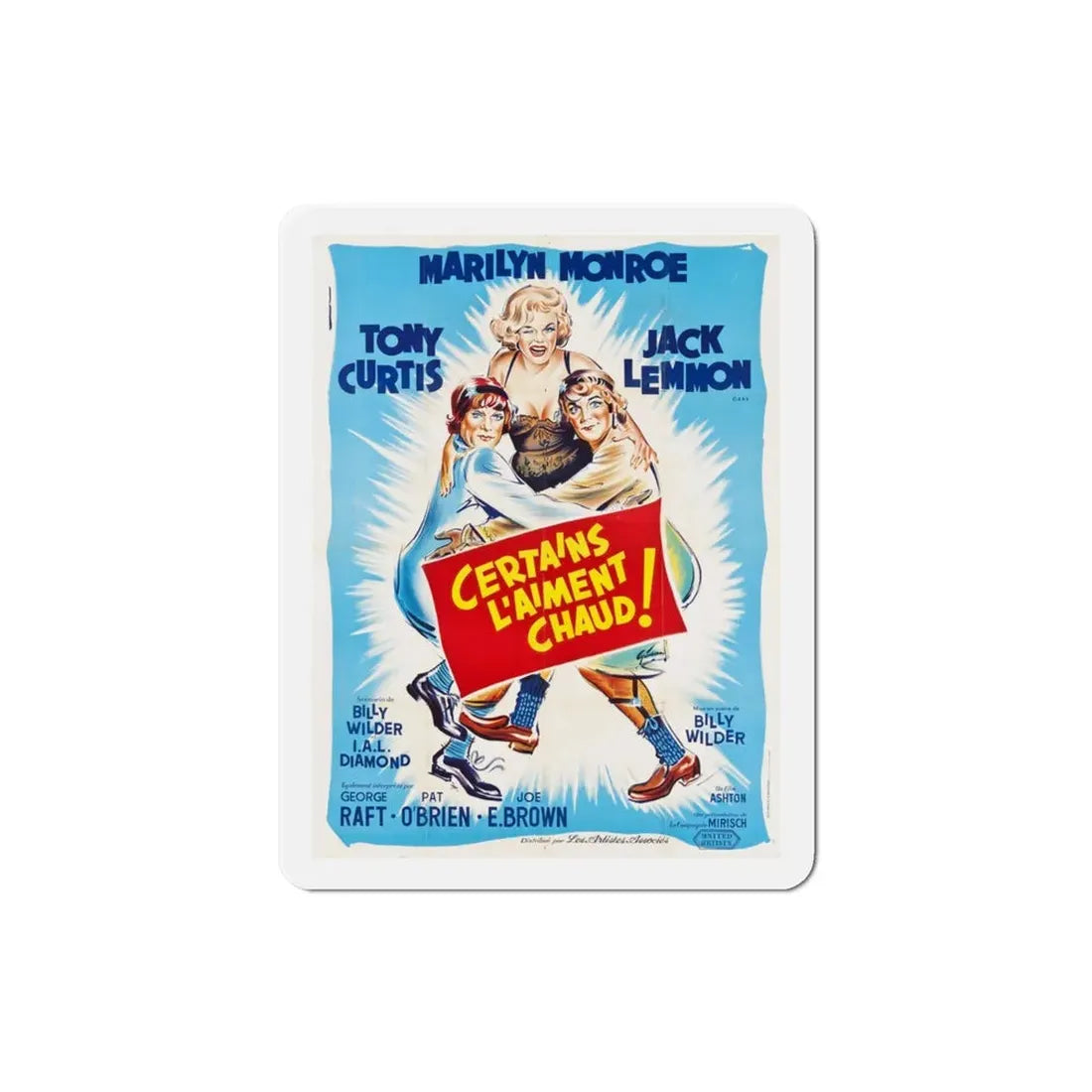 Some Like it Hot 1959 Movie Poster Refrigerator Magnet 3 Inch - The Sticker Space