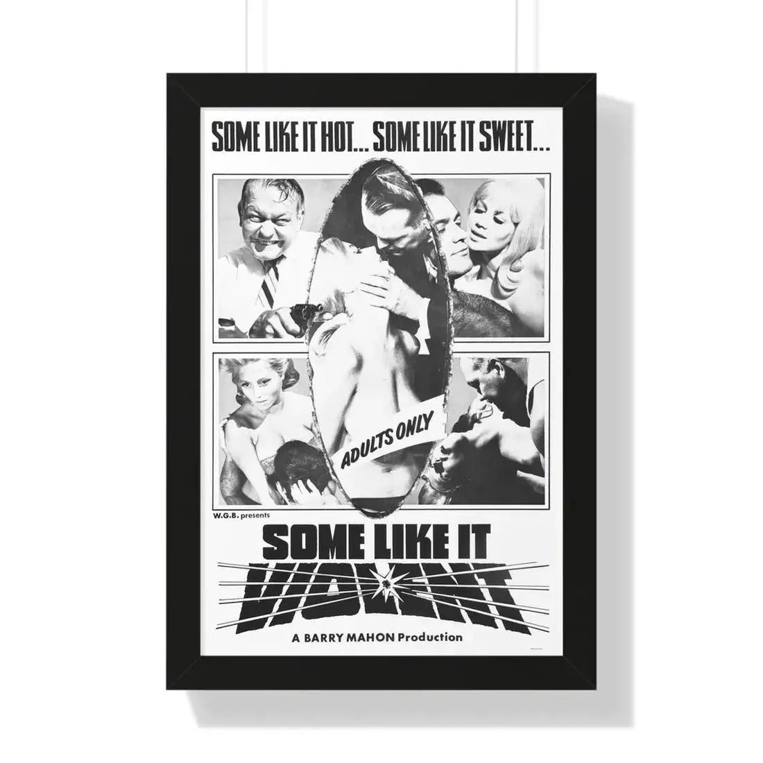 SOME LIKE IT VIOLENT 1968 - Framed Movie Poster 16″ x 24″ Black - The Sticker Space