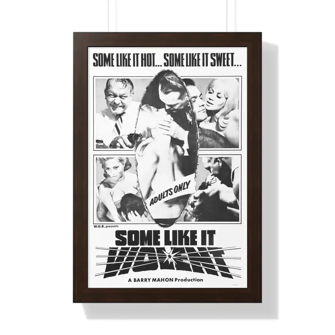 SOME LIKE IT VIOLENT 1968 - Framed Movie Poster 16″ x 24″ Walnut - The Sticker Space
