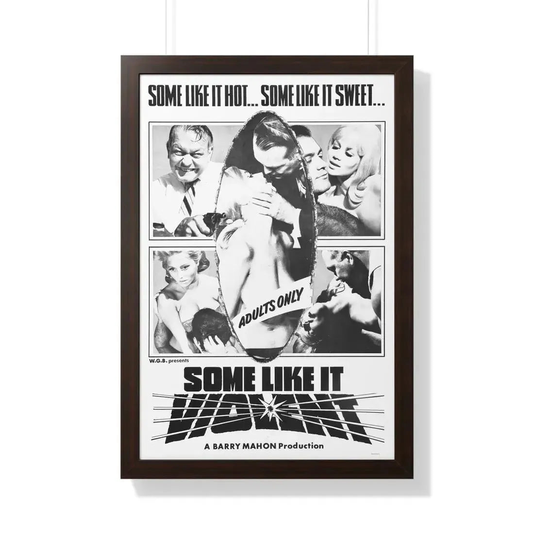 SOME LIKE IT VIOLENT 1968 - Framed Movie Poster 20" x 30" Walnut - The Sticker Space