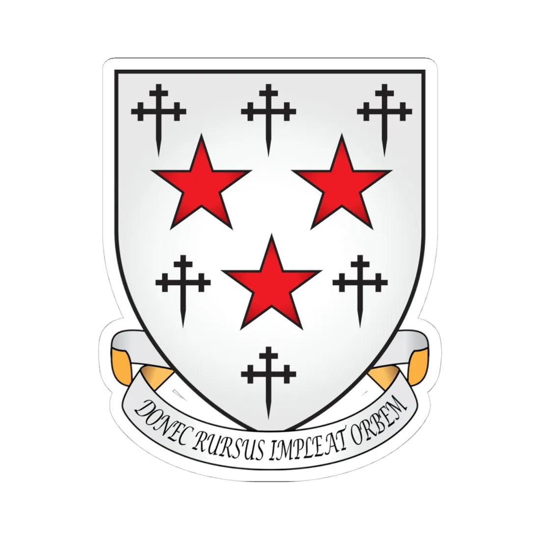 Somerville College Oxford Coat Of Arms Motto (England) (Coat of Arms) STICKER Vinyl Kiss-Cut Decal 4 Inch White - The Sticker Space