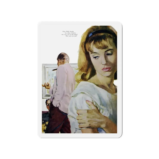 Something to build on, Good Housekeeping, August 1960 (Magazine Illustration) Refrigerator Magnet 2 Inch Die-Cut - The Sticker Space