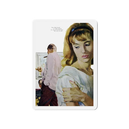 Something to build on, Good Housekeeping, August 1960 (Magazine Illustration) Refrigerator Magnet 3 Inch Die-Cut - The Sticker Space