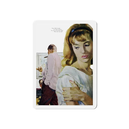 Something to build on, Good Housekeeping, August 1960 (Magazine Illustration) Refrigerator Magnet 4 Inch Die-Cut - The Sticker Space