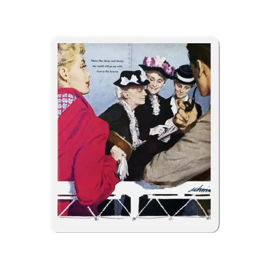 Something To Remember, Good Housekeeping, January 1945 (Magazine Illustration) Refrigerator Magnet 2 Inch Die-Cut - The Sticker Space