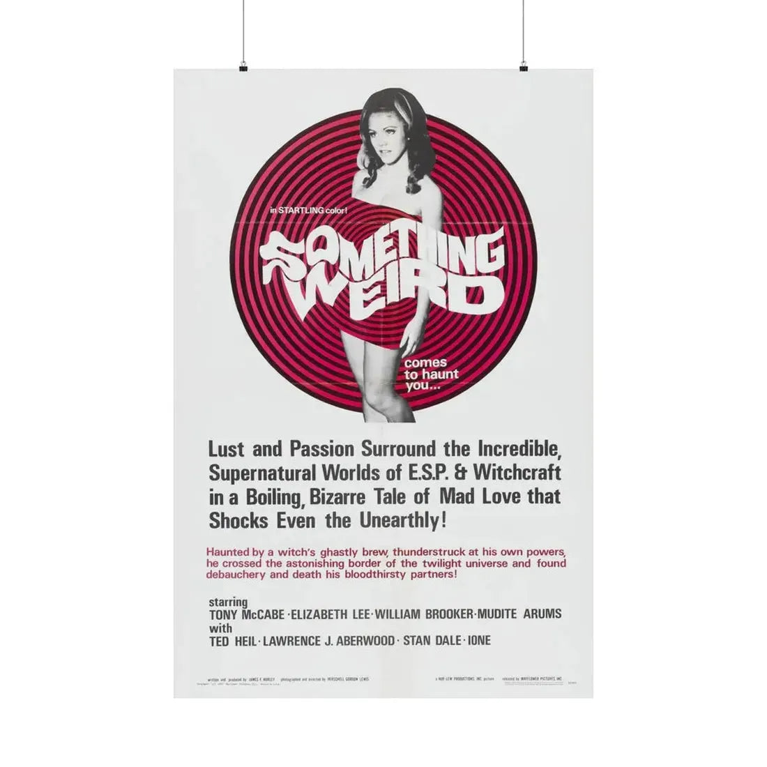 SOMETHING WEIRD 1967 - Paper Movie Poster 36" x 54" Matte - The Sticker Space