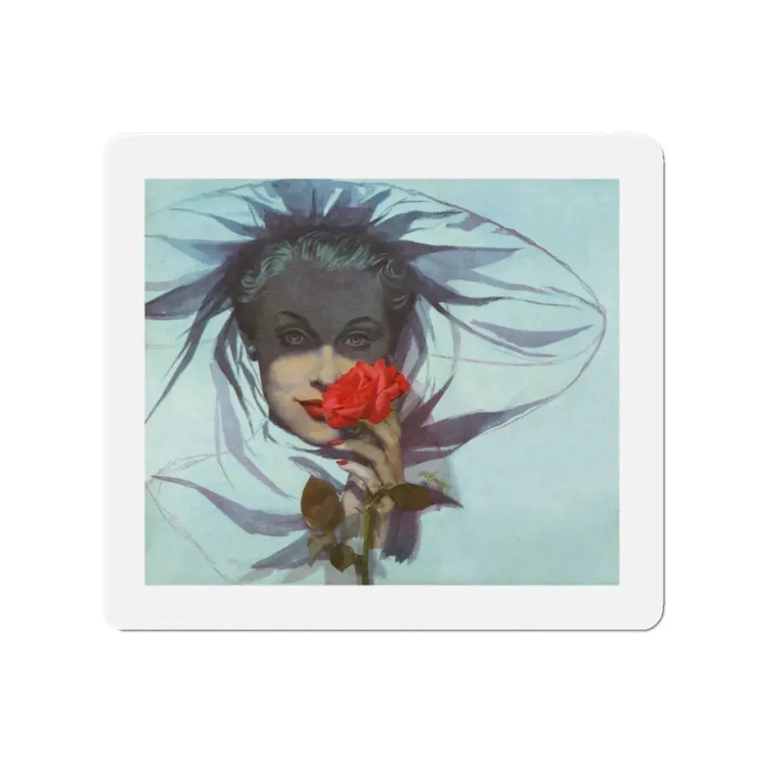 Sometime, Never by Sylvia Thompson, Good Housekeeping, 1950 (Magazine Illustration) Refrigerator Magnet 2 Inch Die-Cut - The Sticker Space