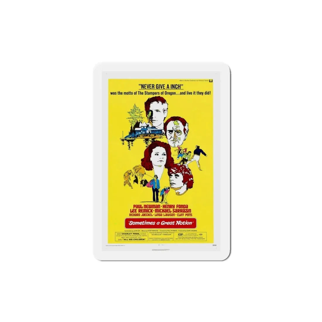 Sometimes a Great Notion 1971 Movie Poster Refrigerator Magnet 3 Inch - The Sticker Space