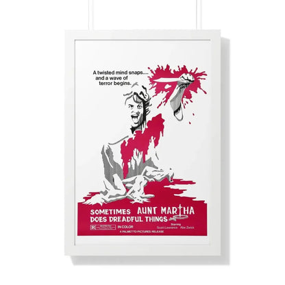 SOMETIMES AUNT MARTHA DOES DREADFUL THINGS 1971 - Framed Movie Poster 20" x 30" White - The Sticker Space