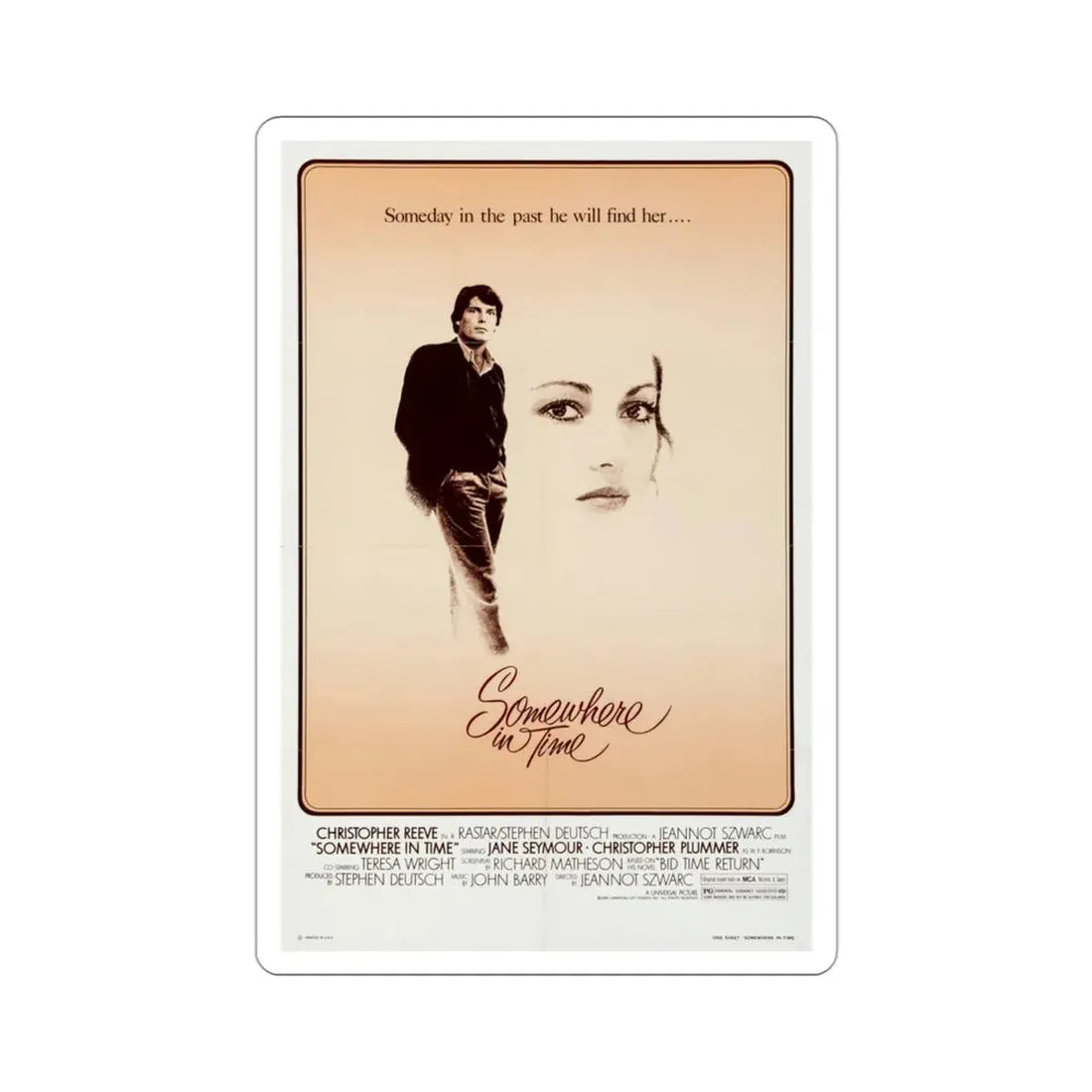 Somewhere in Time 1980 Movie Poster STICKER Vinyl Die-Cut Decal 3 Inch - The Sticker Space