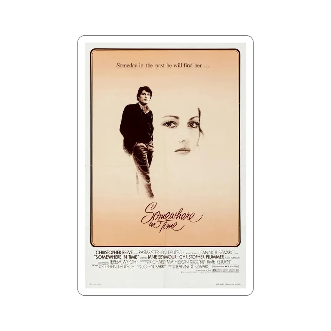 Somewhere in Time 1980 Movie Poster STICKER Vinyl Die-Cut Decal 5 Inch - The Sticker Space
